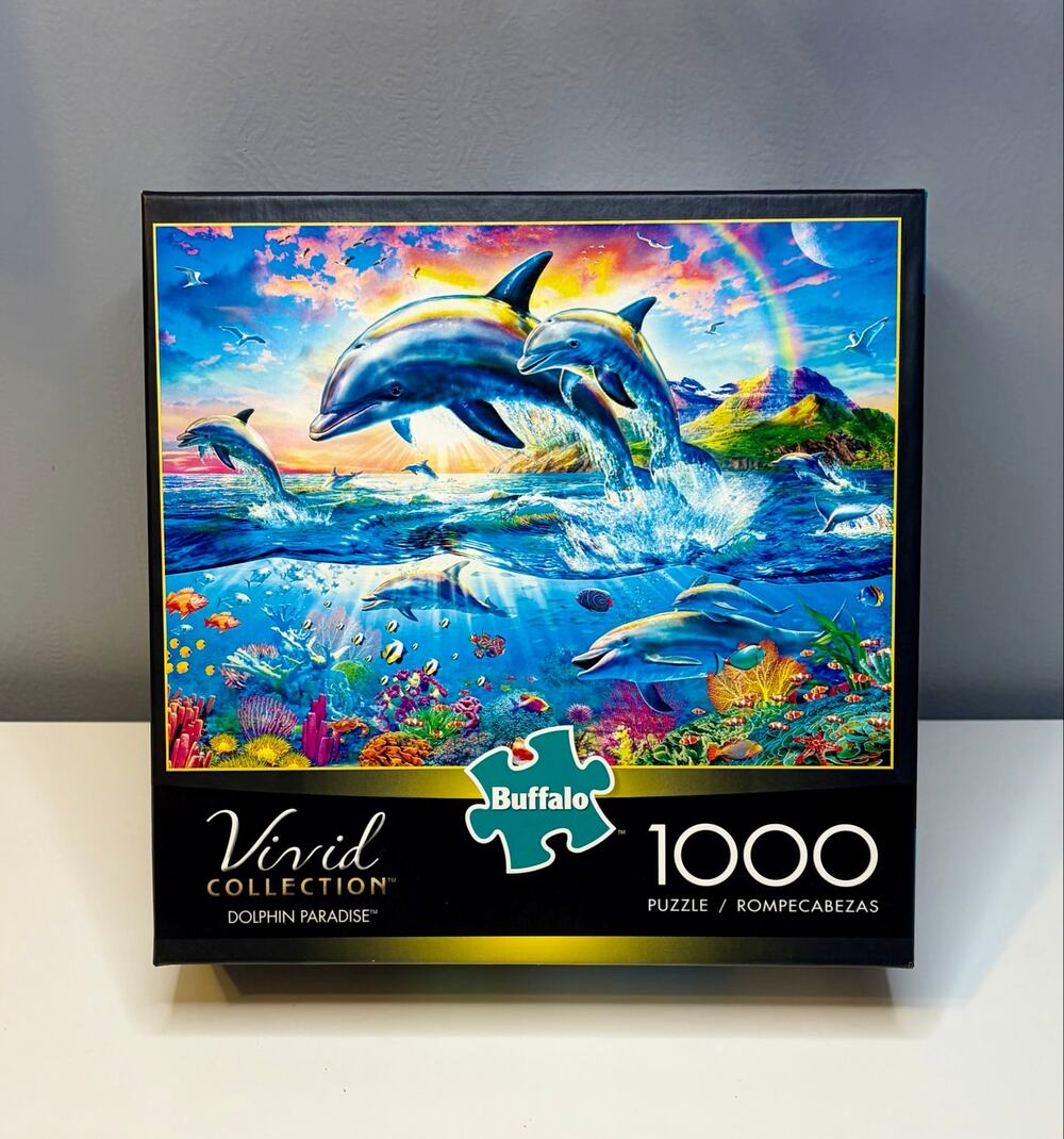 Buffalo Games - Vivid Collection - Dolphin Paradise - 1000 Piece Jigsaw Puzzle